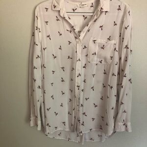 Beachlunchlounge shirt hummingbird print